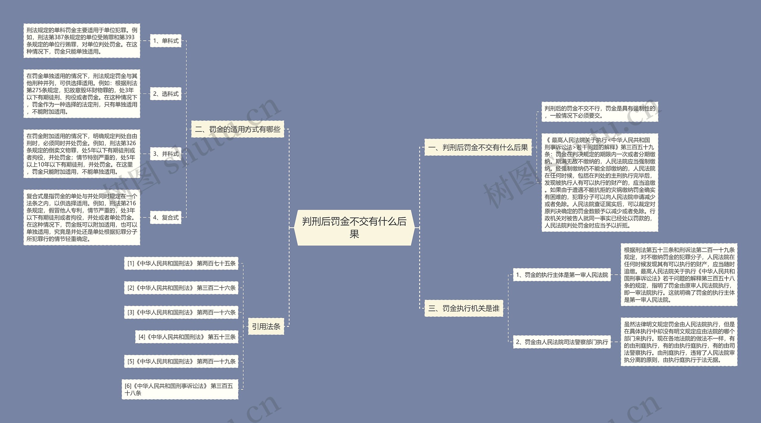 判刑后罚金不交有什么后果思维导图