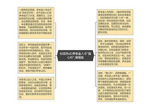 时政热点:养老金入市"强心针",慢慢推