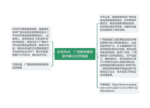 时政热点：广西税务精准服务解决边贸难题