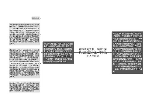 再审改判无罪，赔偿义务机关是否为作出一审判决的人民法院