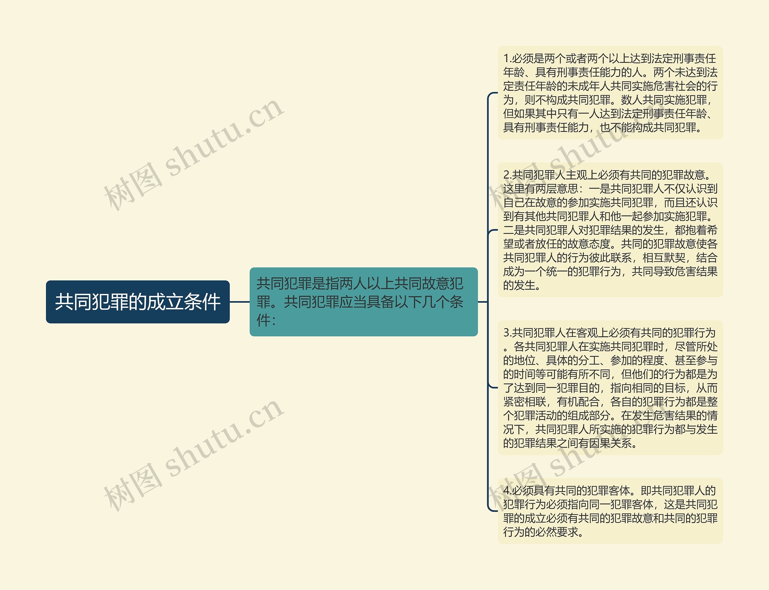 共同犯罪的成立条件思维导图