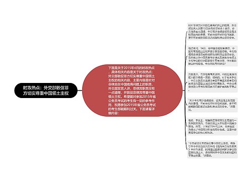 时政热点：外交部敦促菲方切实尊重中国领土主权