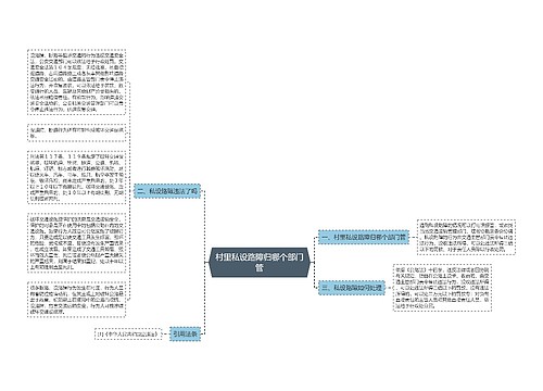 村里私设路障归哪个部门管