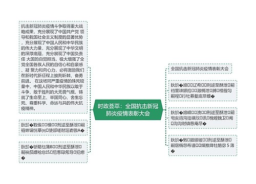 时政荟萃：全国抗击新冠肺炎疫情表彰大会