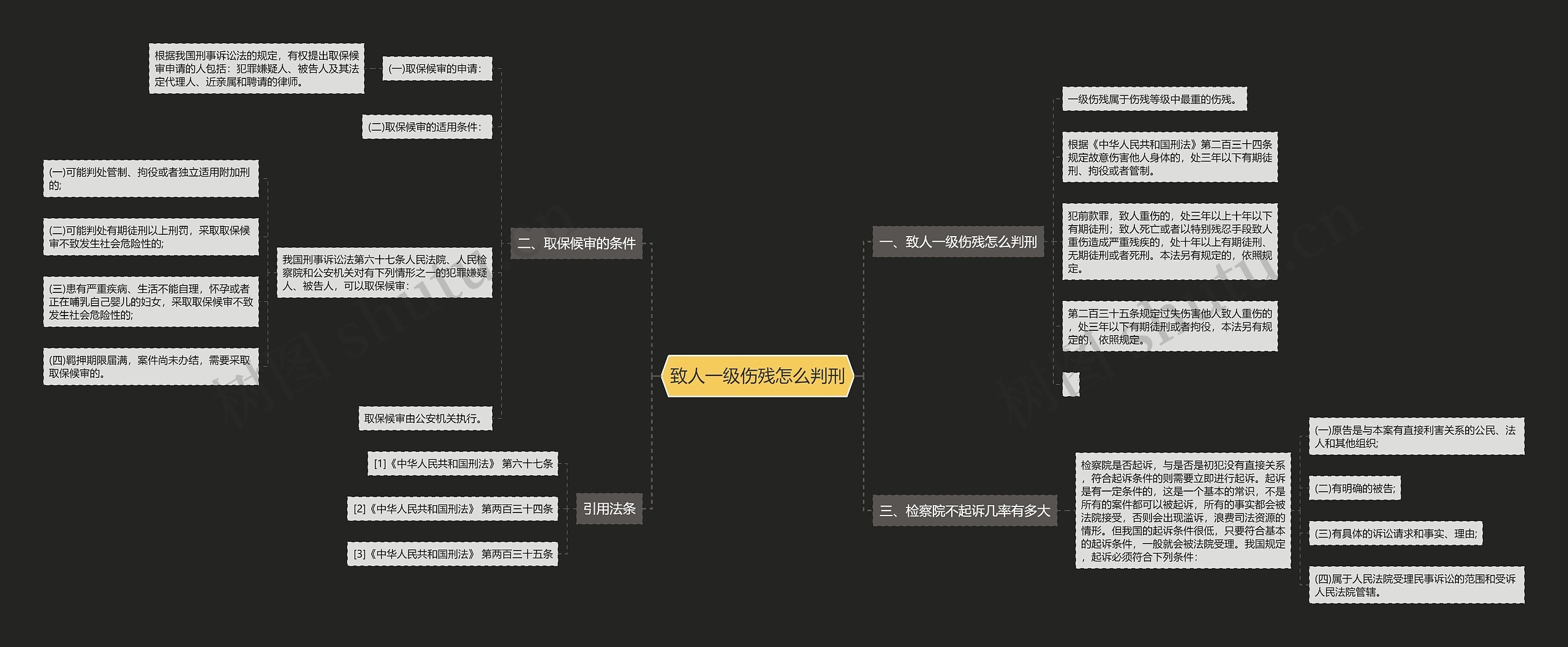 致人一级伤残怎么判刑思维导图