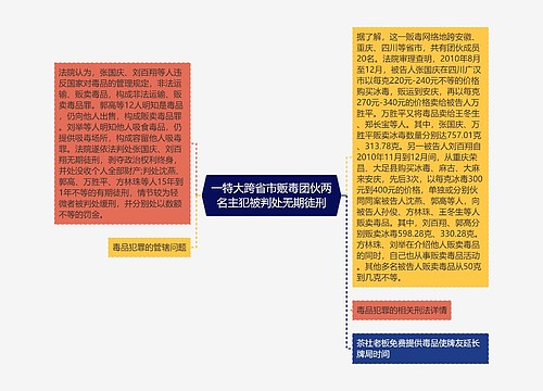 一特大跨省市贩毒团伙两名主犯被判处无期徒刑