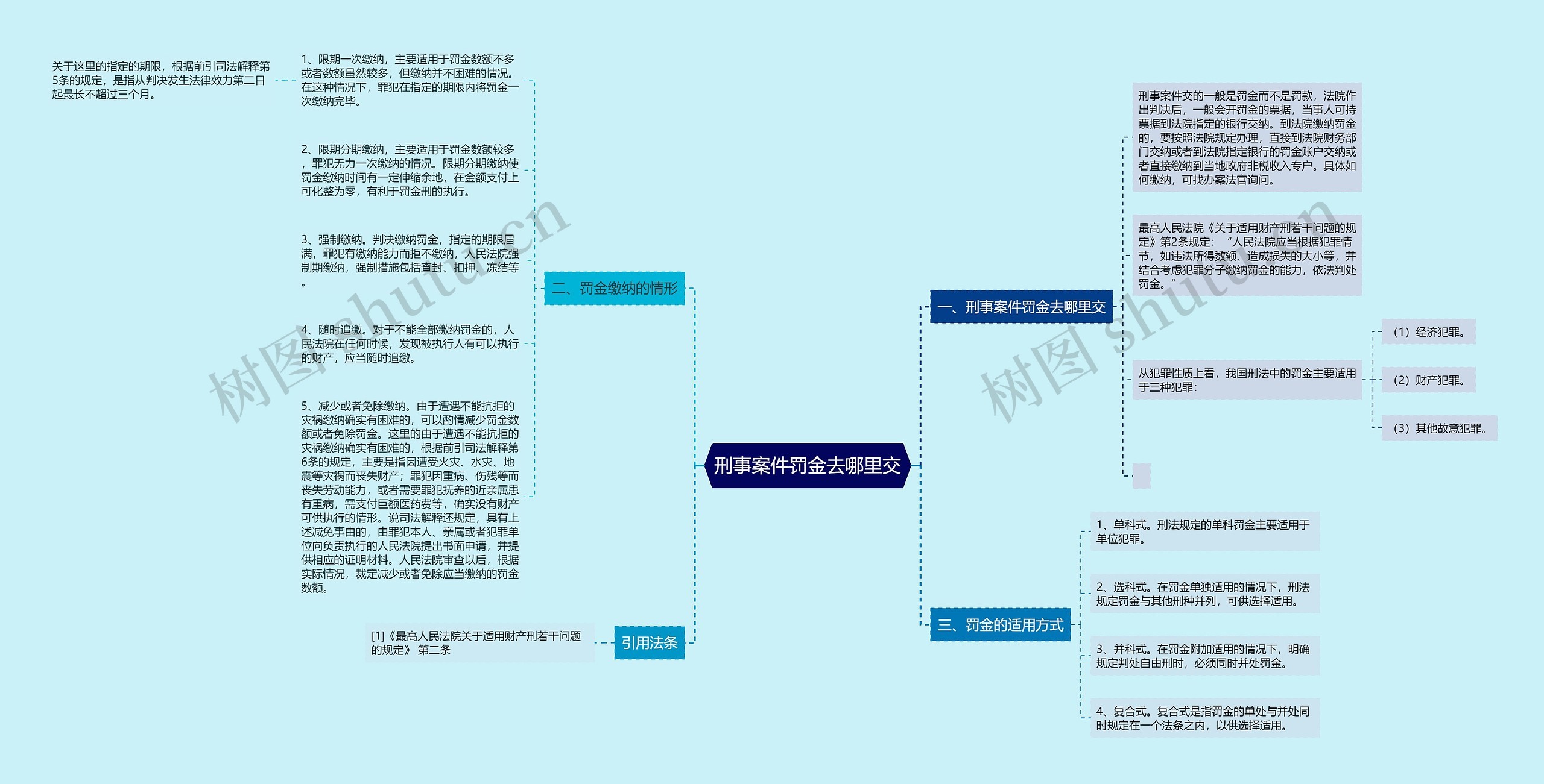 刑事案件罚金去哪里交思维导图