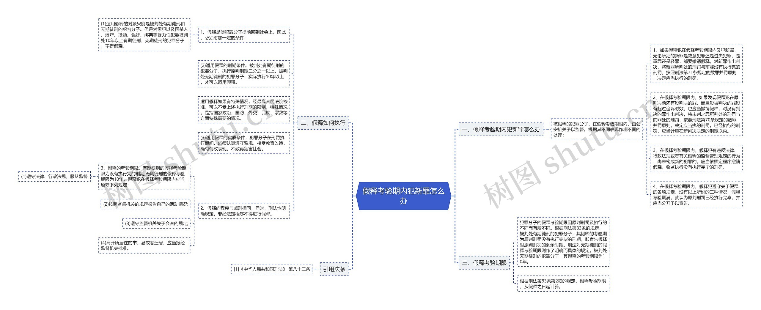 假释考验期内犯新罪怎么办思维导图