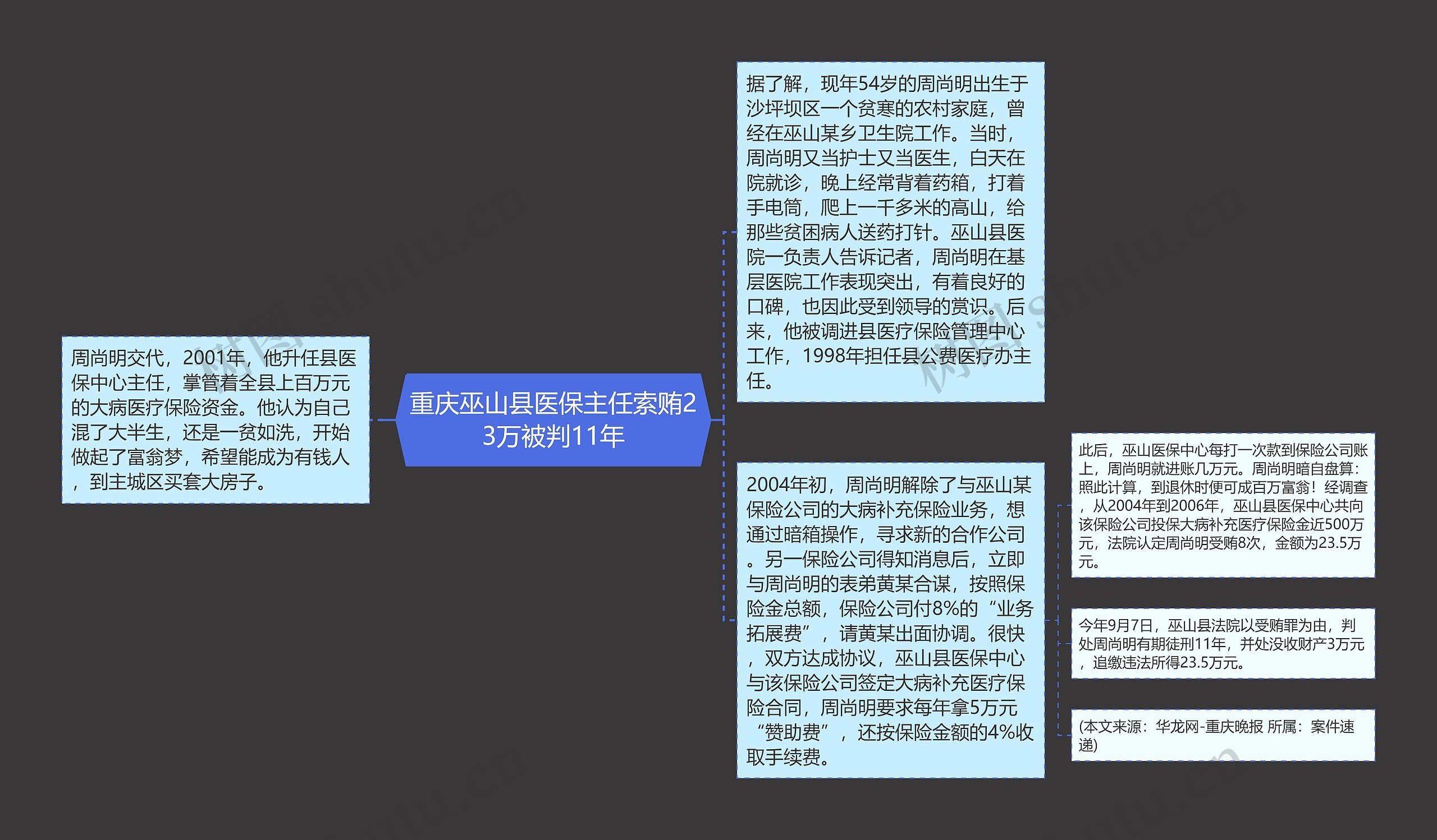 重庆巫山县医保主任索贿23万被判11年思维导图