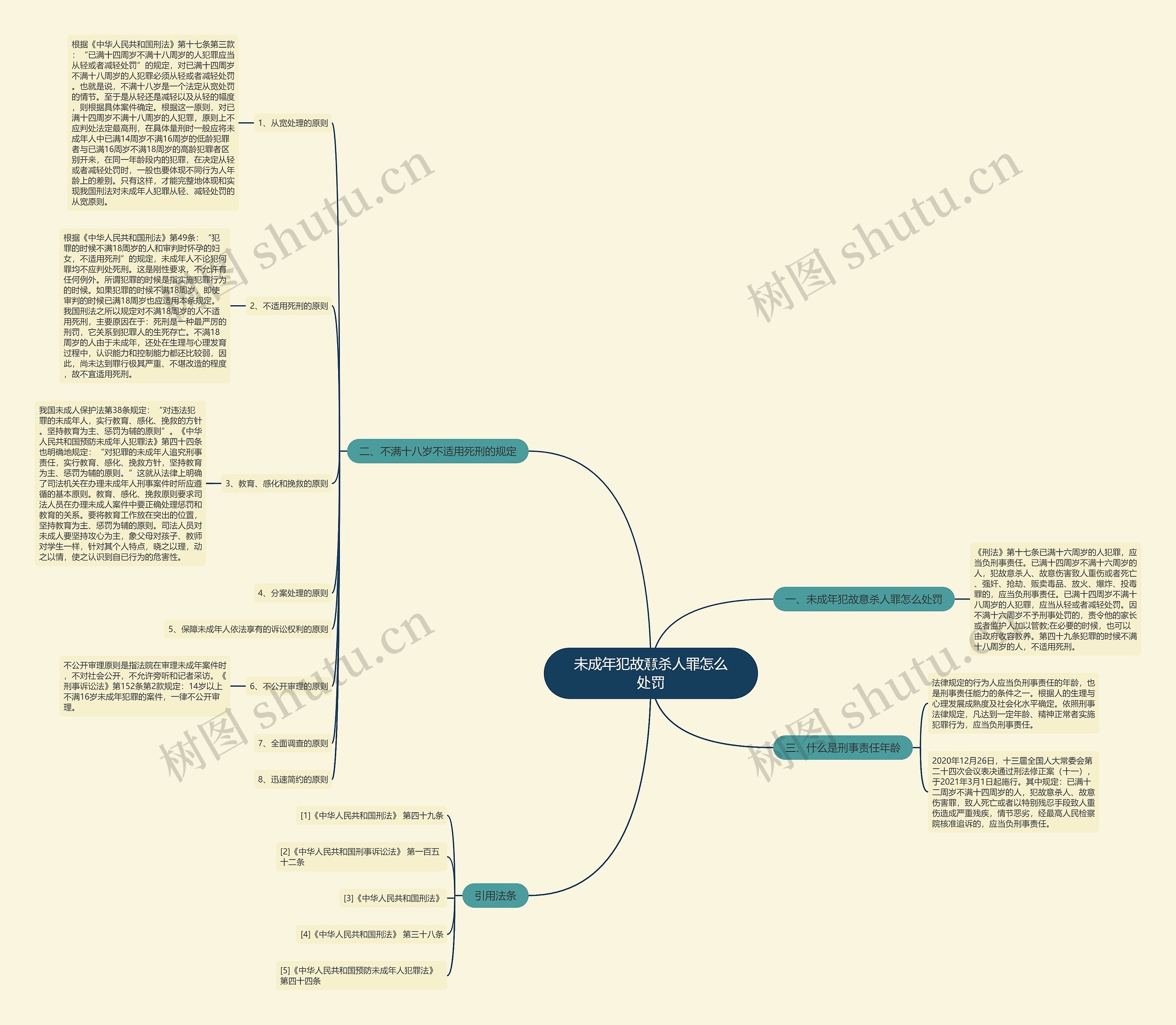 未成年犯故意杀人罪怎么处罚思维导图
