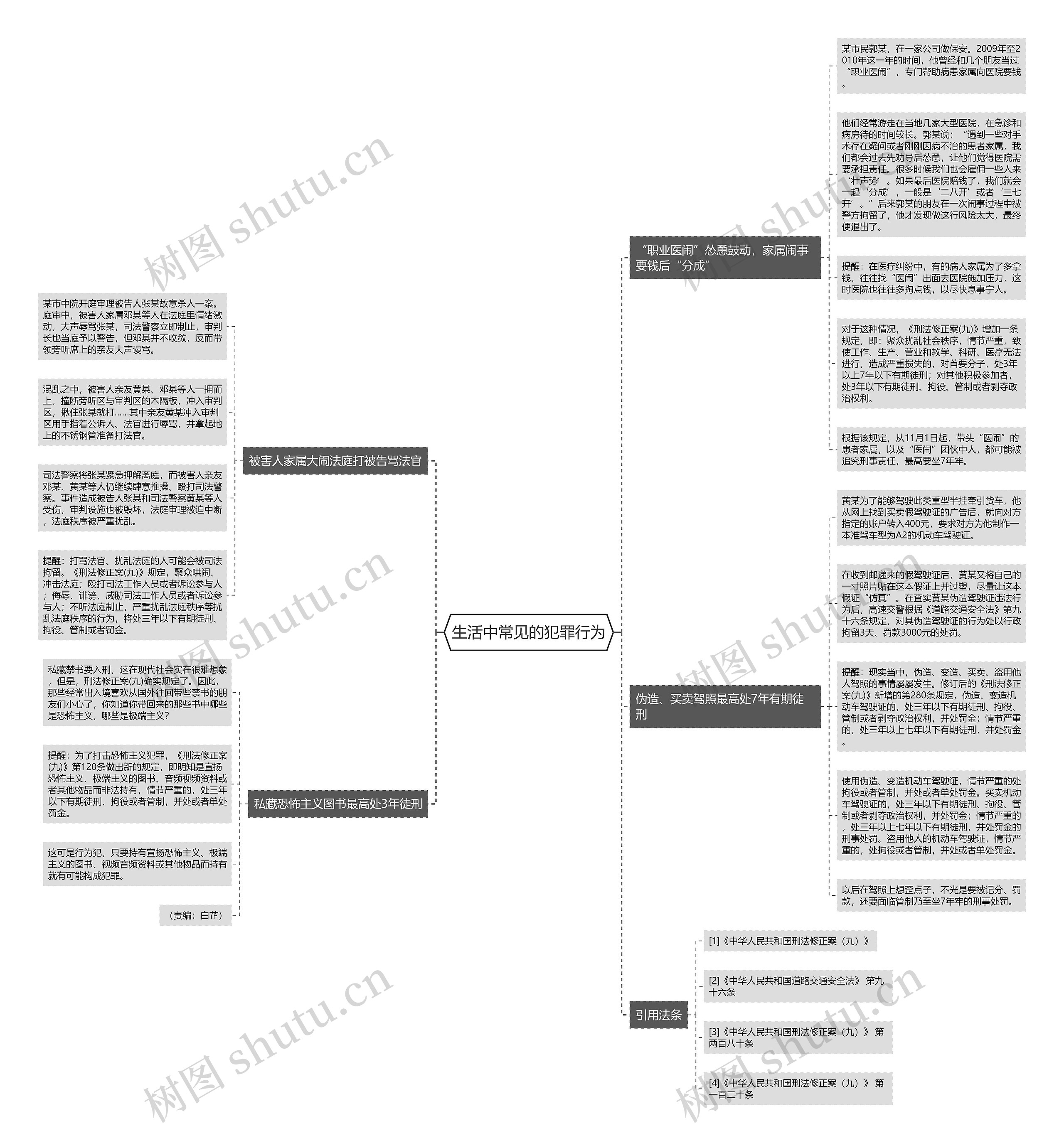 生活中常见的犯罪行为思维导图