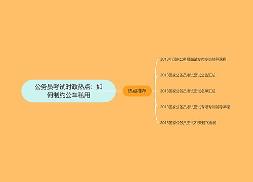 公务员考试时政热点：如何制约公车私用