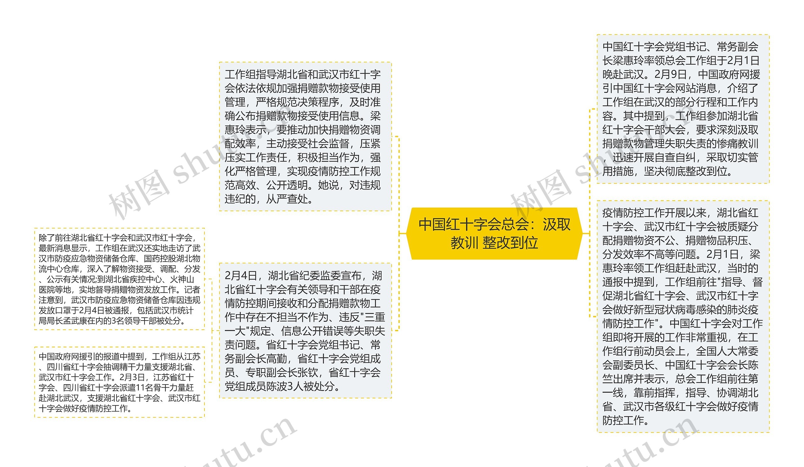 中国红十字会总会：汲取教训 整改到位思维导图