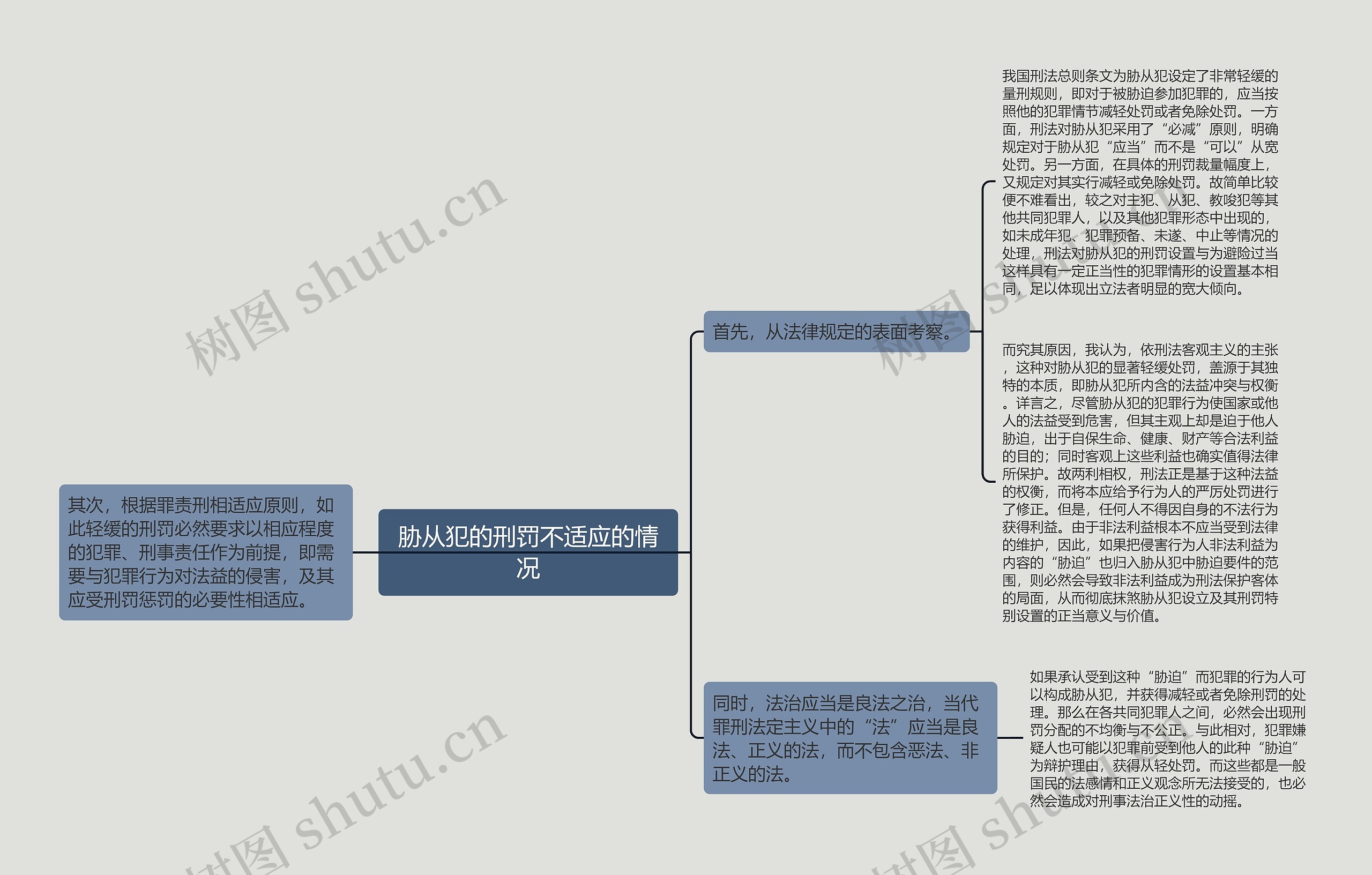 胁从犯的刑罚不适应的情况思维导图