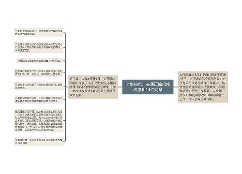 时事热点：交通运输部修改废止14件规章