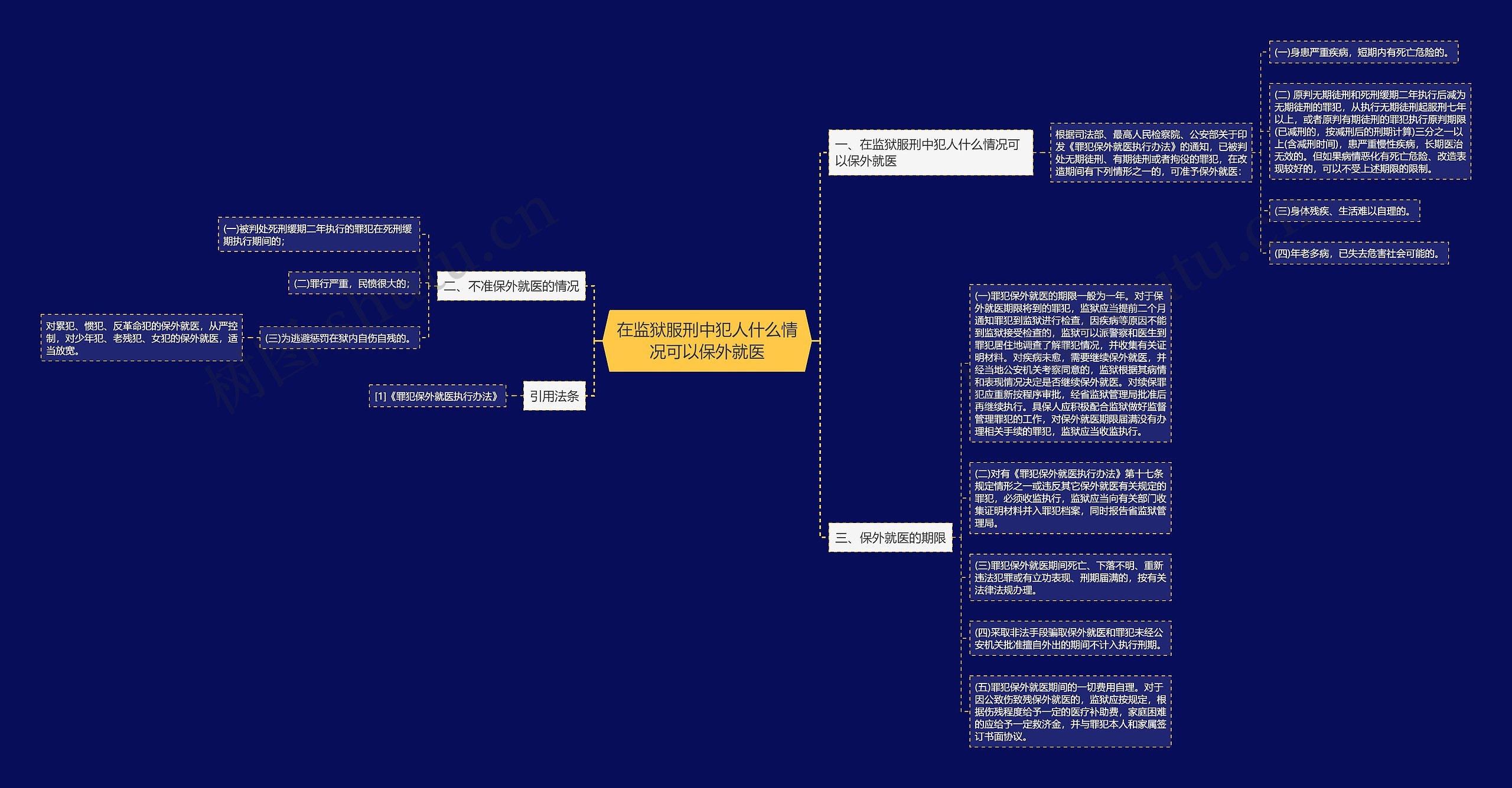 在监狱服刑中犯人什么情况可以保外就医思维导图