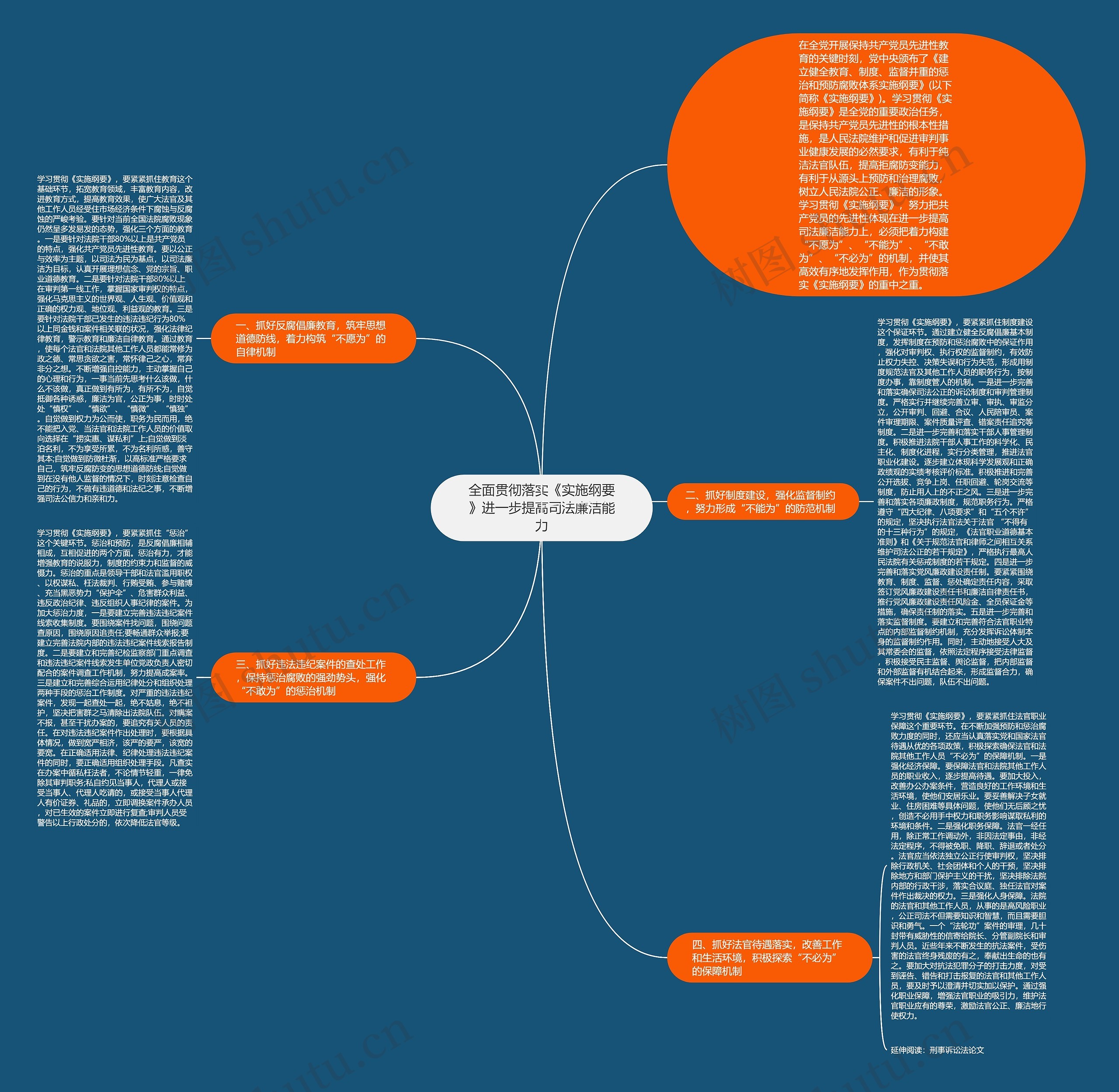 全面贯彻落实《实施纲要》进一步提高司法廉洁能力思维导图