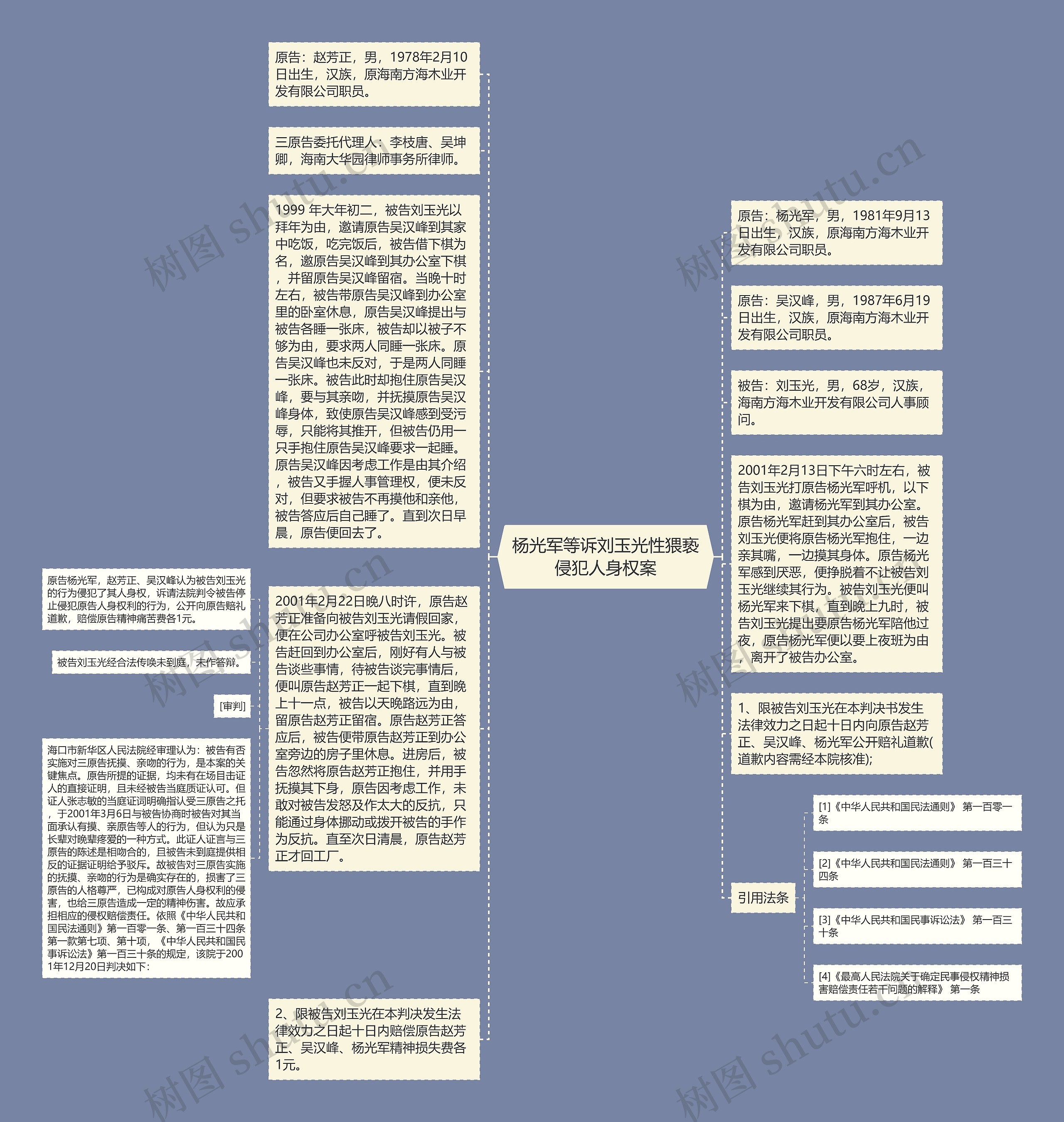 杨光军等诉刘玉光性猥亵侵犯人身权案思维导图