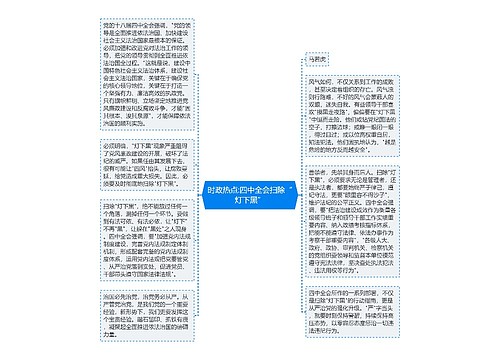 时政热点:四中全会扫除“灯下黑”