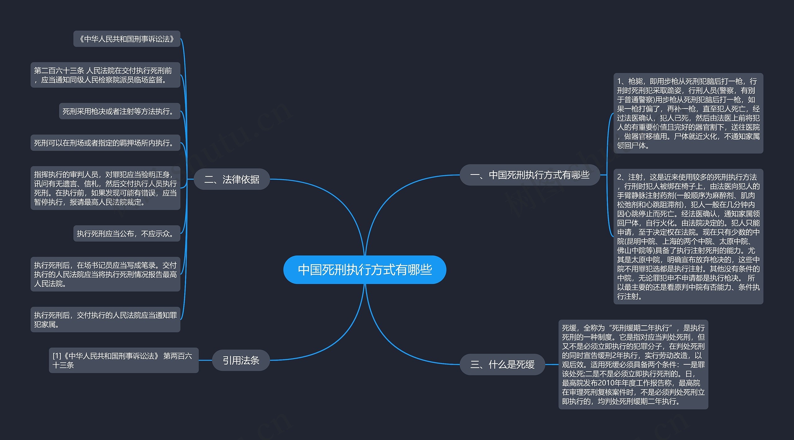 中国死刑执行方式有哪些思维导图