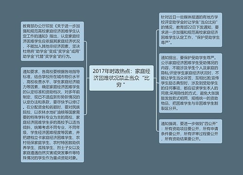 2017年时政热点：家庭经济困难状况禁止当众“比穷＂