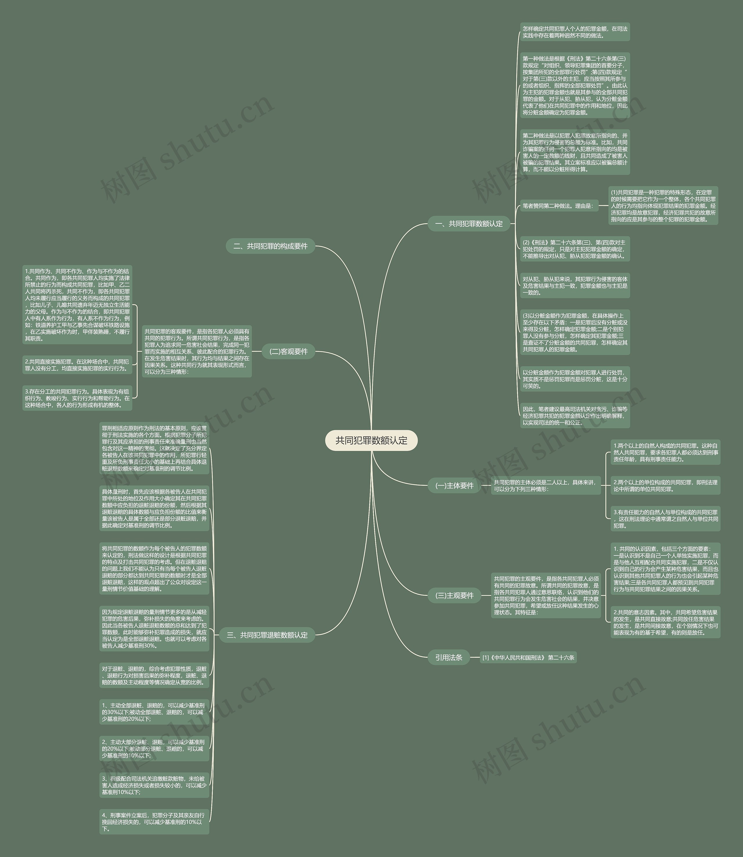 共同犯罪数额认定思维导图