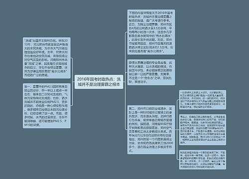 2016年国考时政热点：洗城并不是治理雾霾之根本