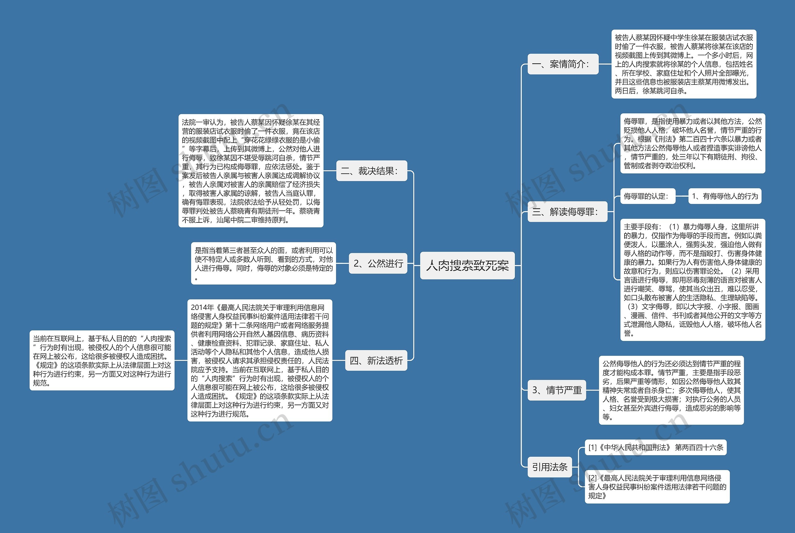 人肉搜索致死案思维导图