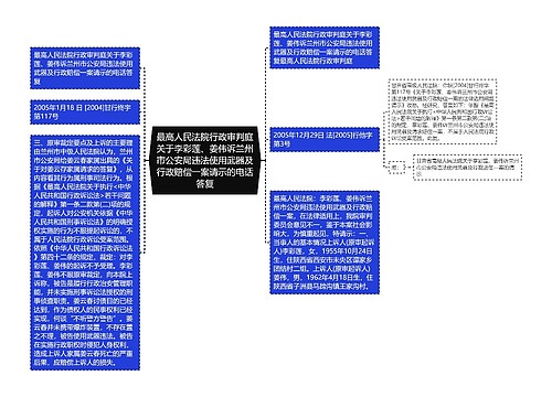 最高人民法院行政审判庭关于李彩莲、姜伟诉兰州市公安局违法使用武器及行政赔偿一案请示的电话答复