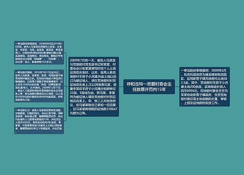 呼和浩特一恶霸村委会主任数罪并罚判15年