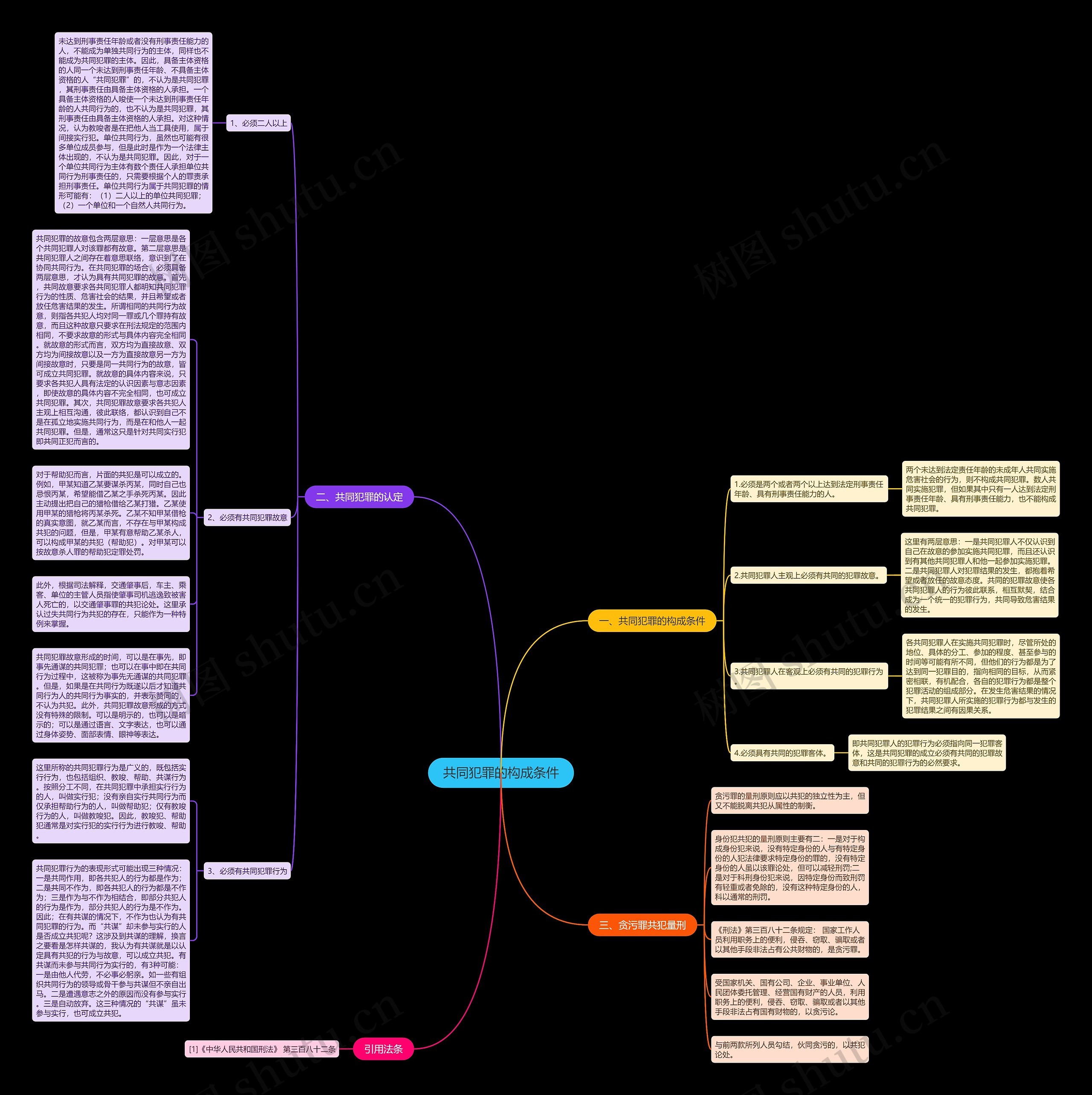 共同犯罪的构成条件思维导图