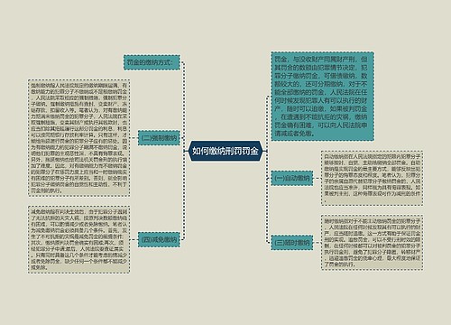 如何缴纳刑罚罚金