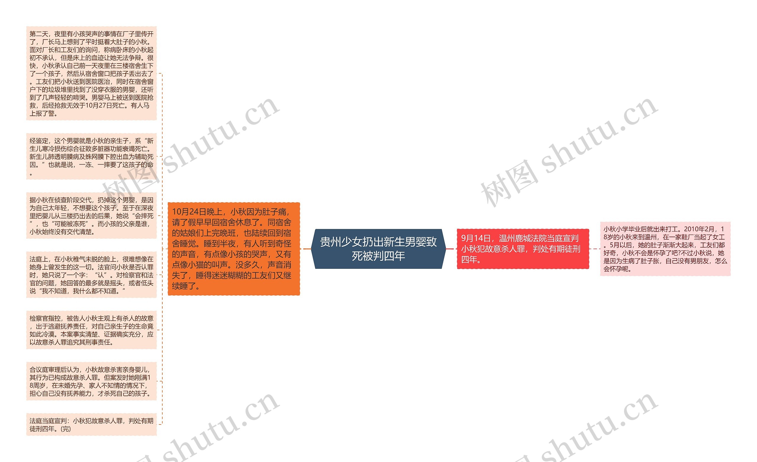 贵州少女扔出新生男婴致死被判四年思维导图