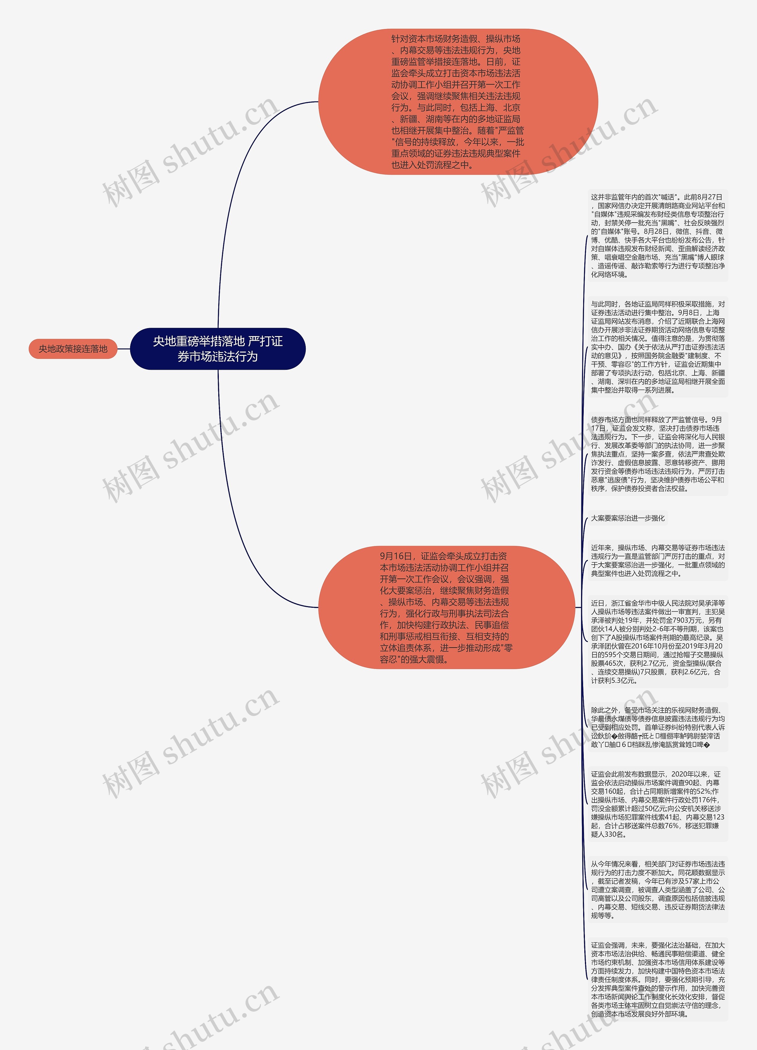 央地重磅举措落地 严打证券市场违法行为思维导图