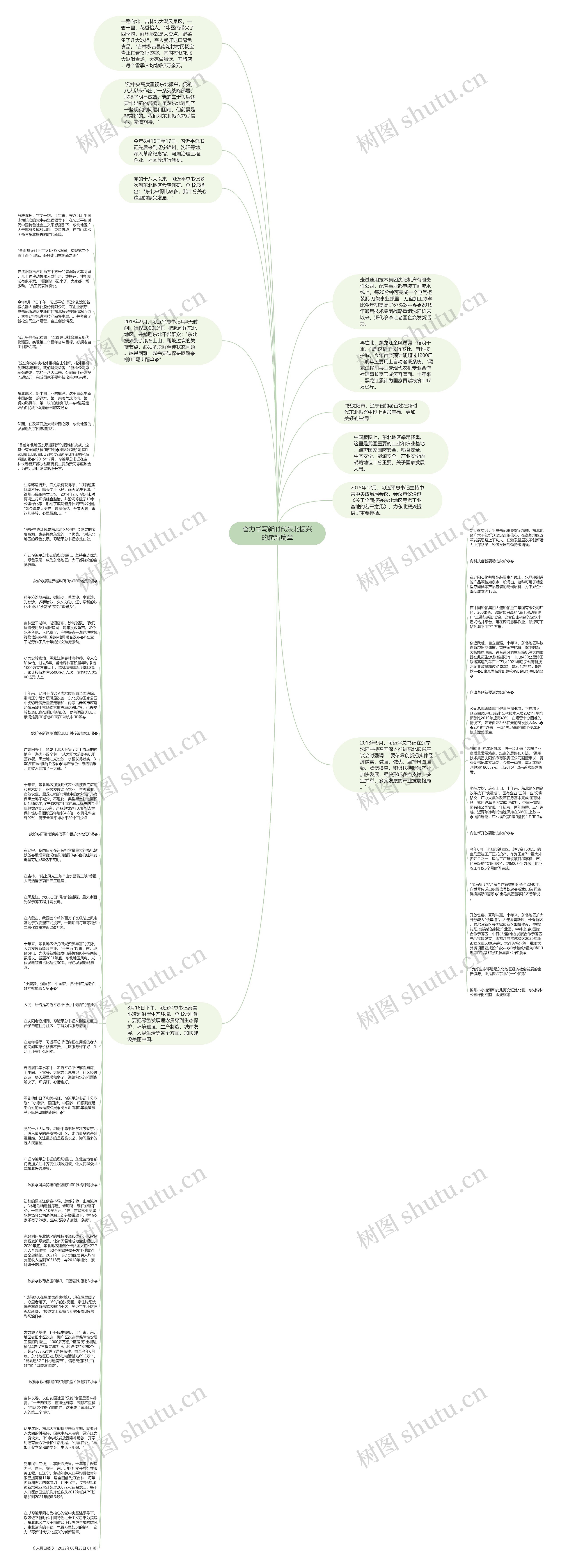 奋力书写新时代东北振兴的崭新篇章思维导图