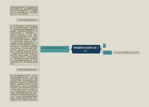 共同盗窃主从犯的认定（二）