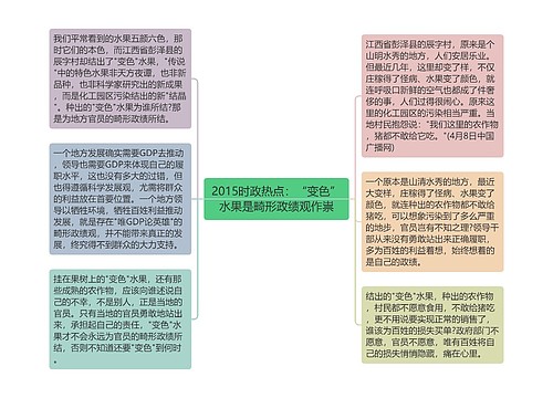 2015时政热点：“变色”水果是畸形政绩观作祟