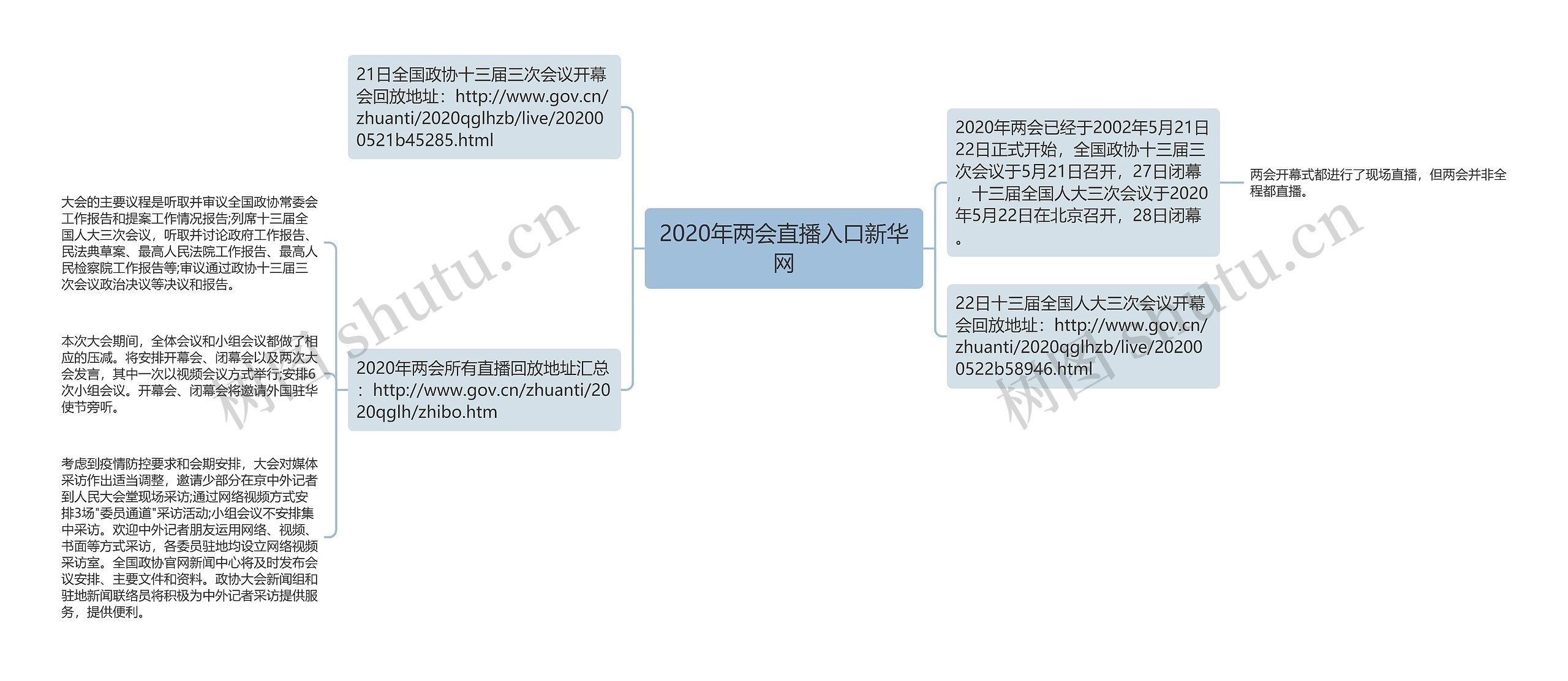 2020年两会直播入口新华网思维导图