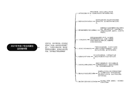 2021年中央一号文件提出这些硬举措