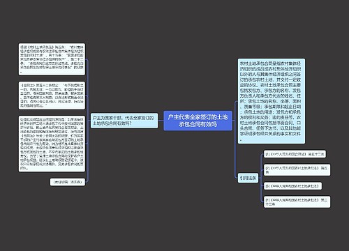 户主代表全家签订的土地承包合同有效吗