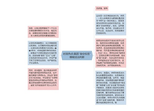 时政热点:莫因"身份标签"模糊法治判断