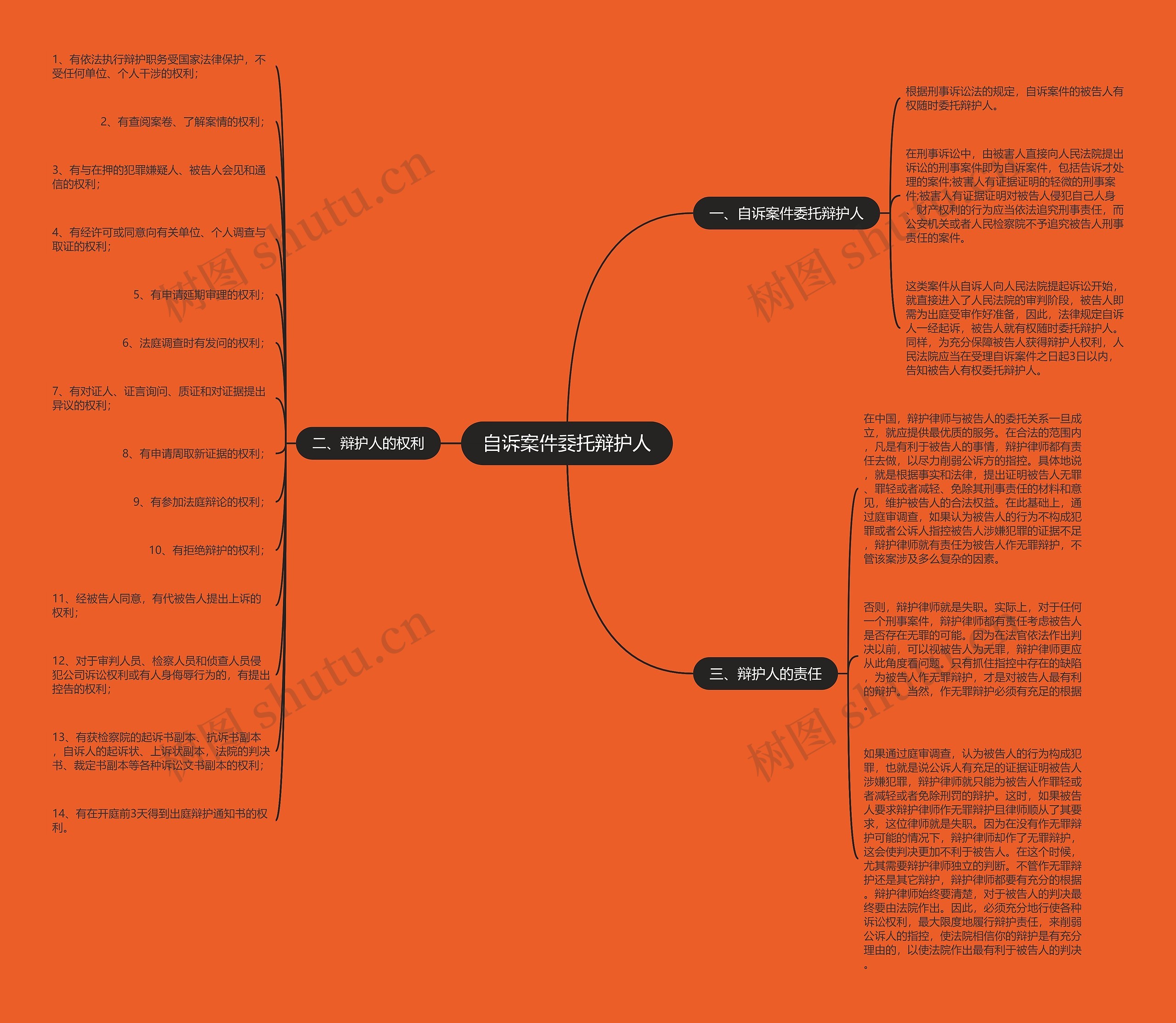 自诉案件委托辩护人思维导图