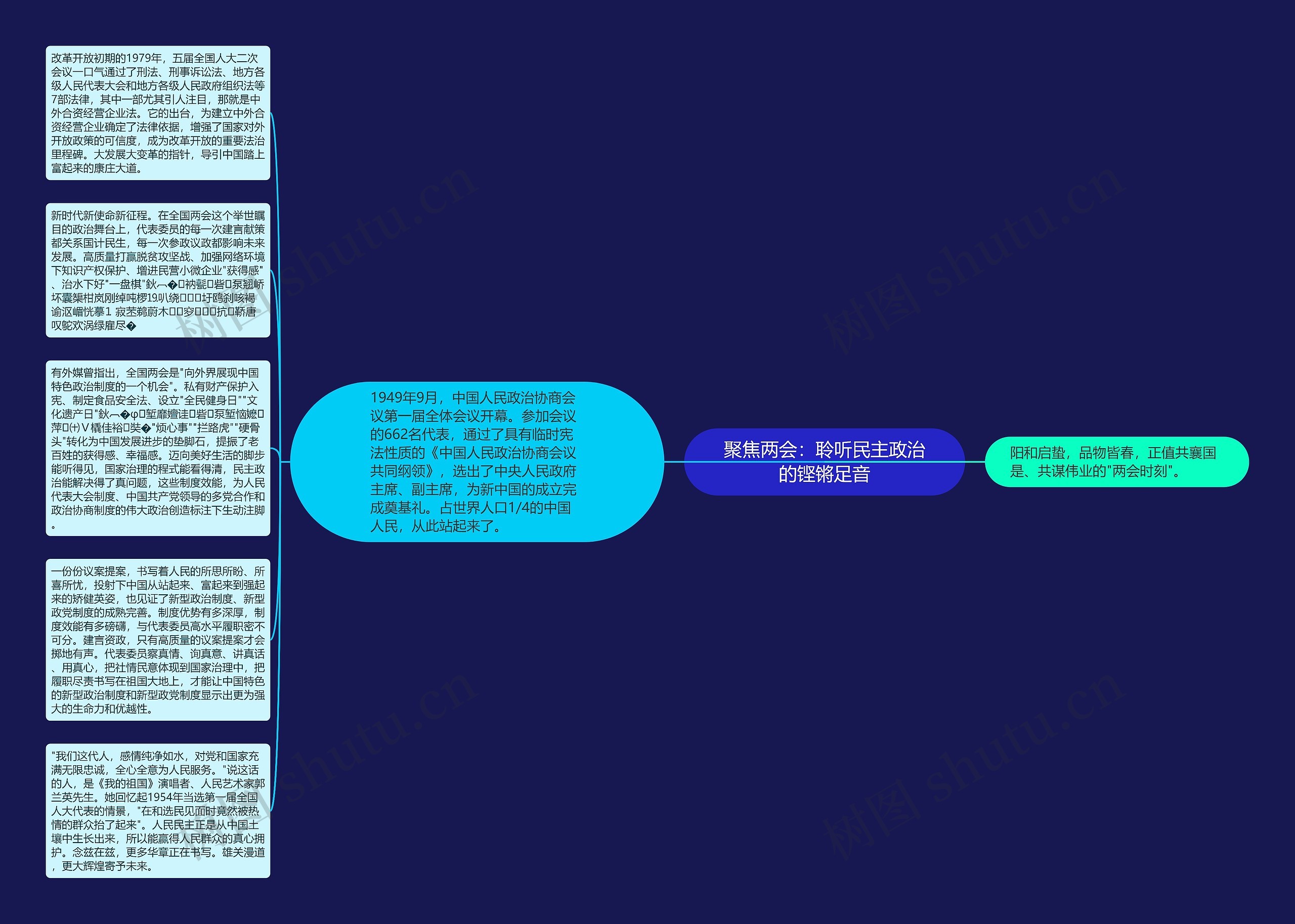 聚焦两会：聆听民主政治的铿锵足音思维导图