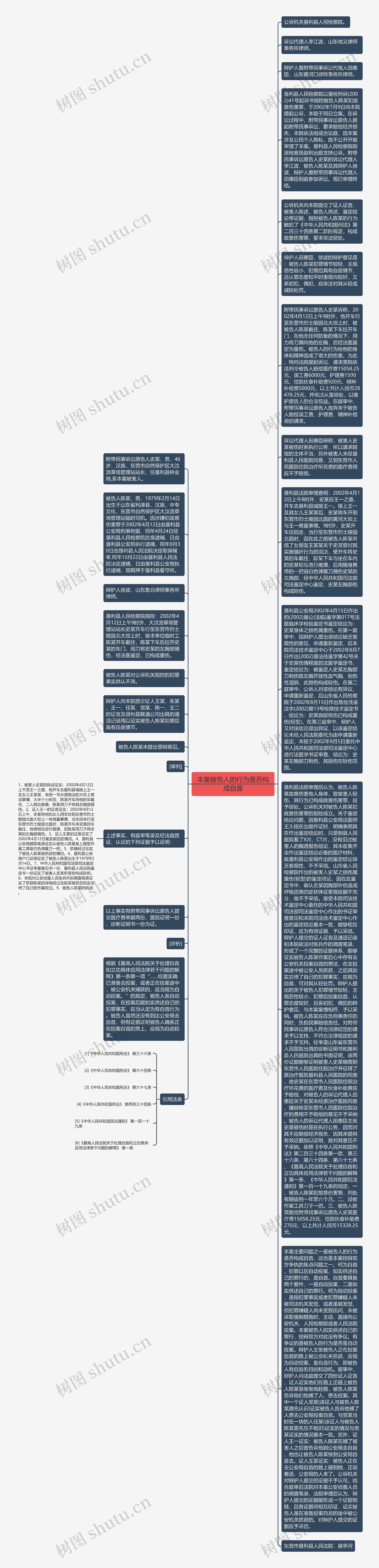 本案被告人的行为是否构成自首思维导图