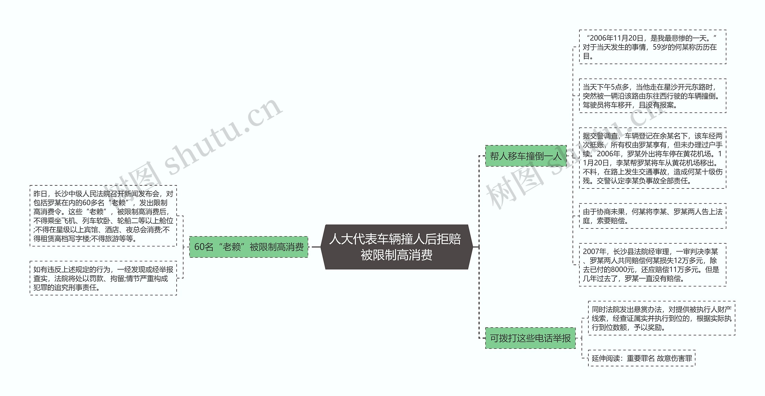 人大代表车辆撞人后拒赔 被限制高消费思维导图