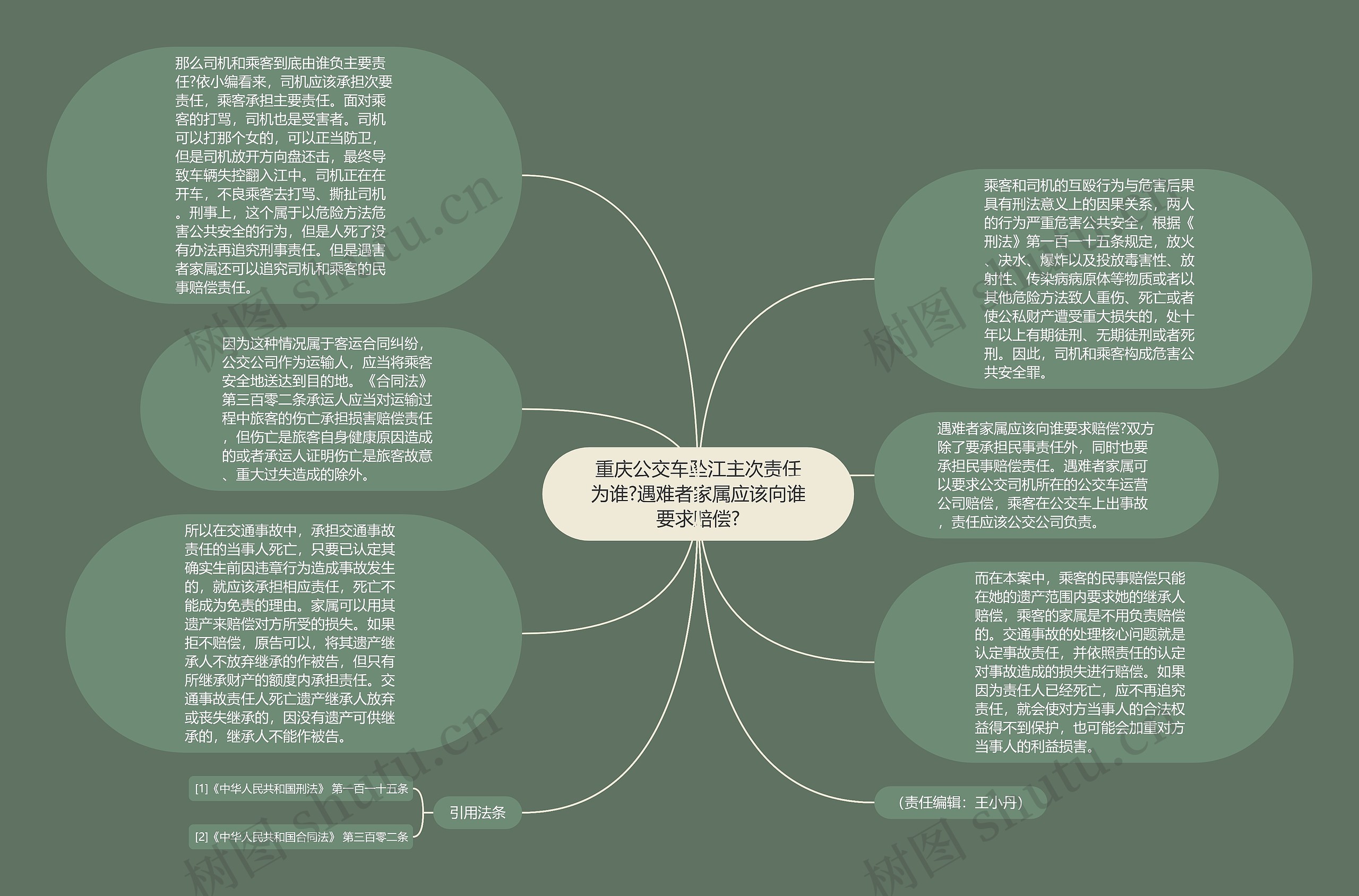 重庆公交车坠江主次责任为谁?遇难者家属应该向谁要求赔偿?