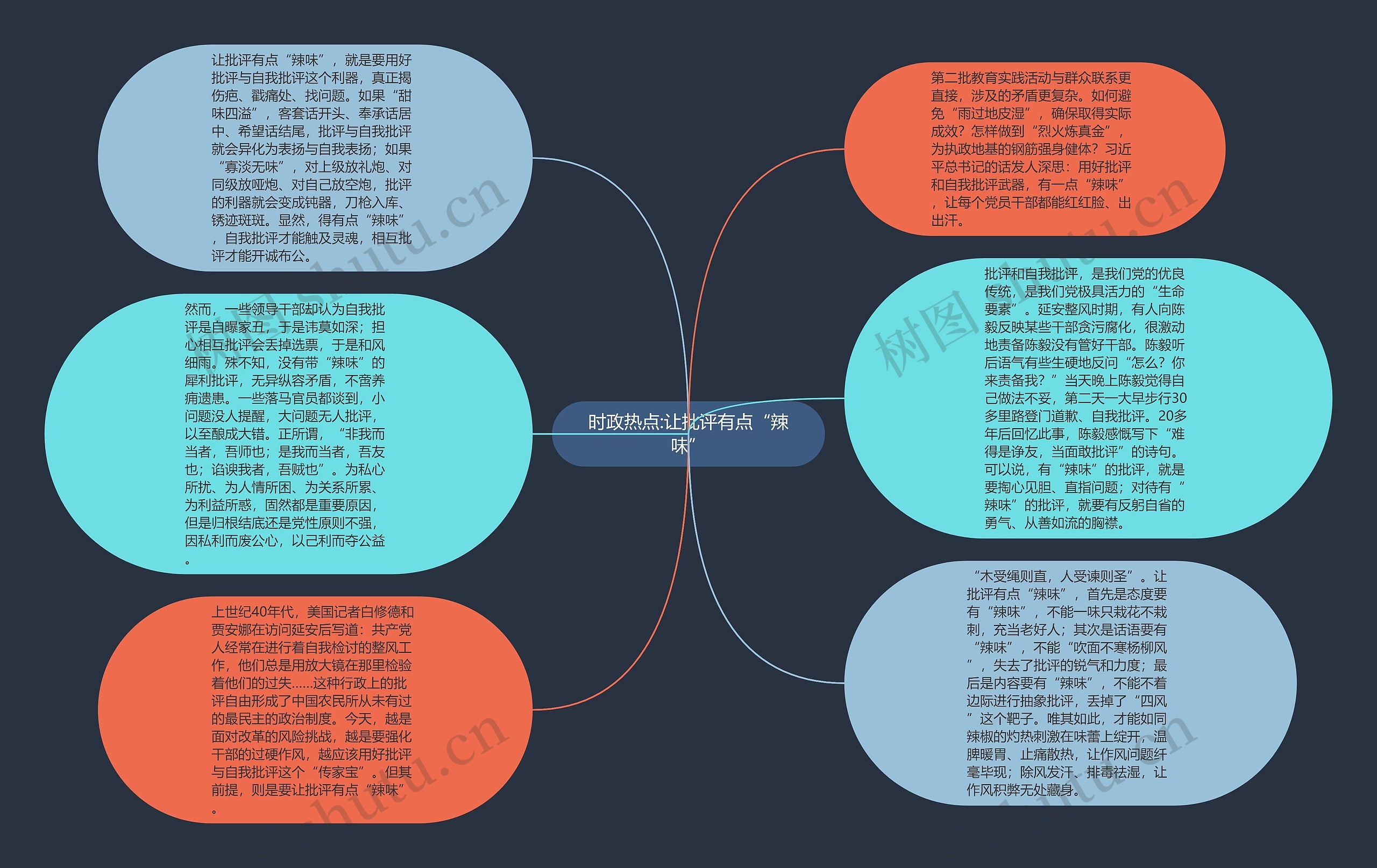 时政热点:让批评有点“辣味”思维导图