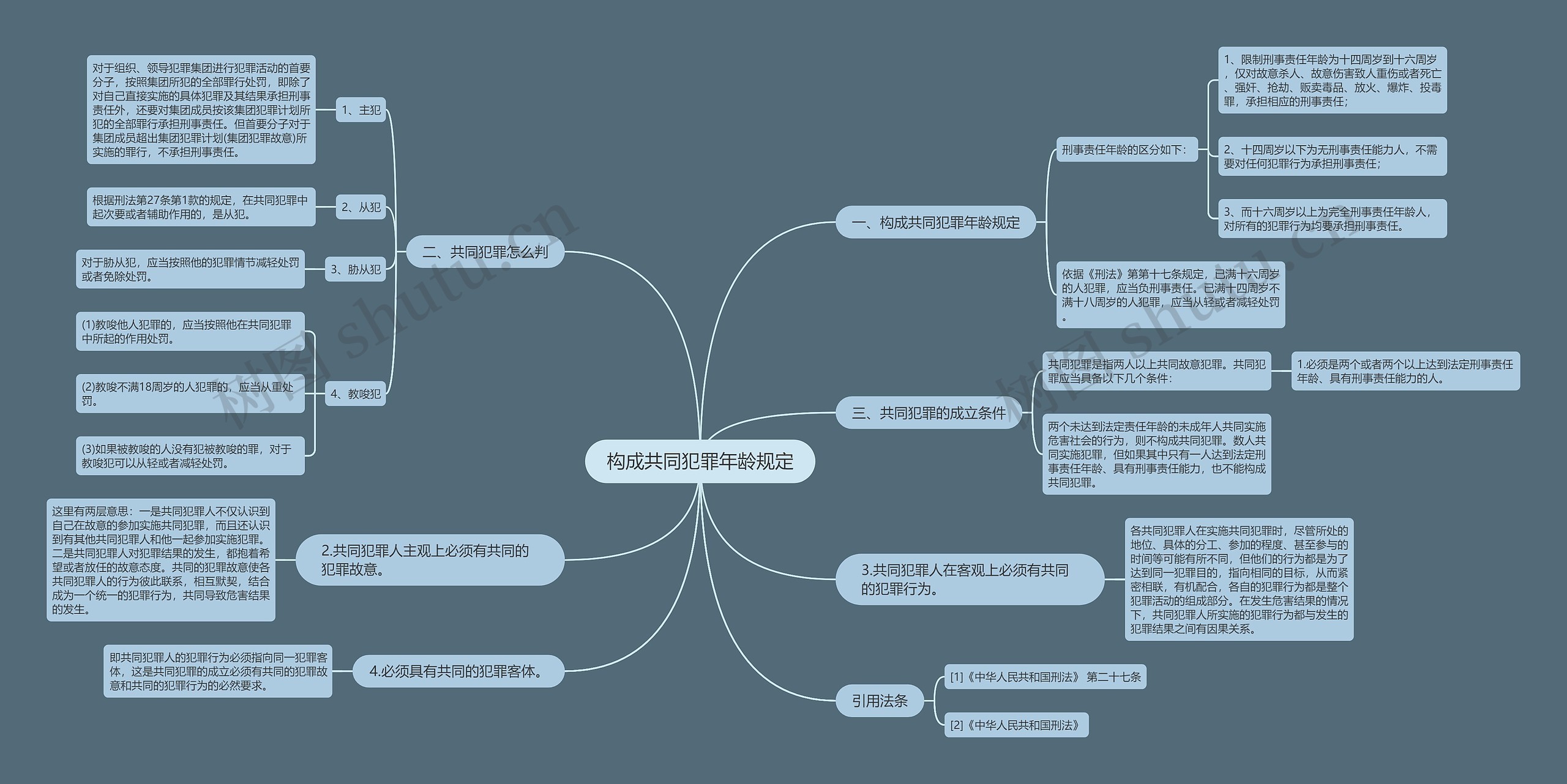 构成共同犯罪年龄规定思维导图