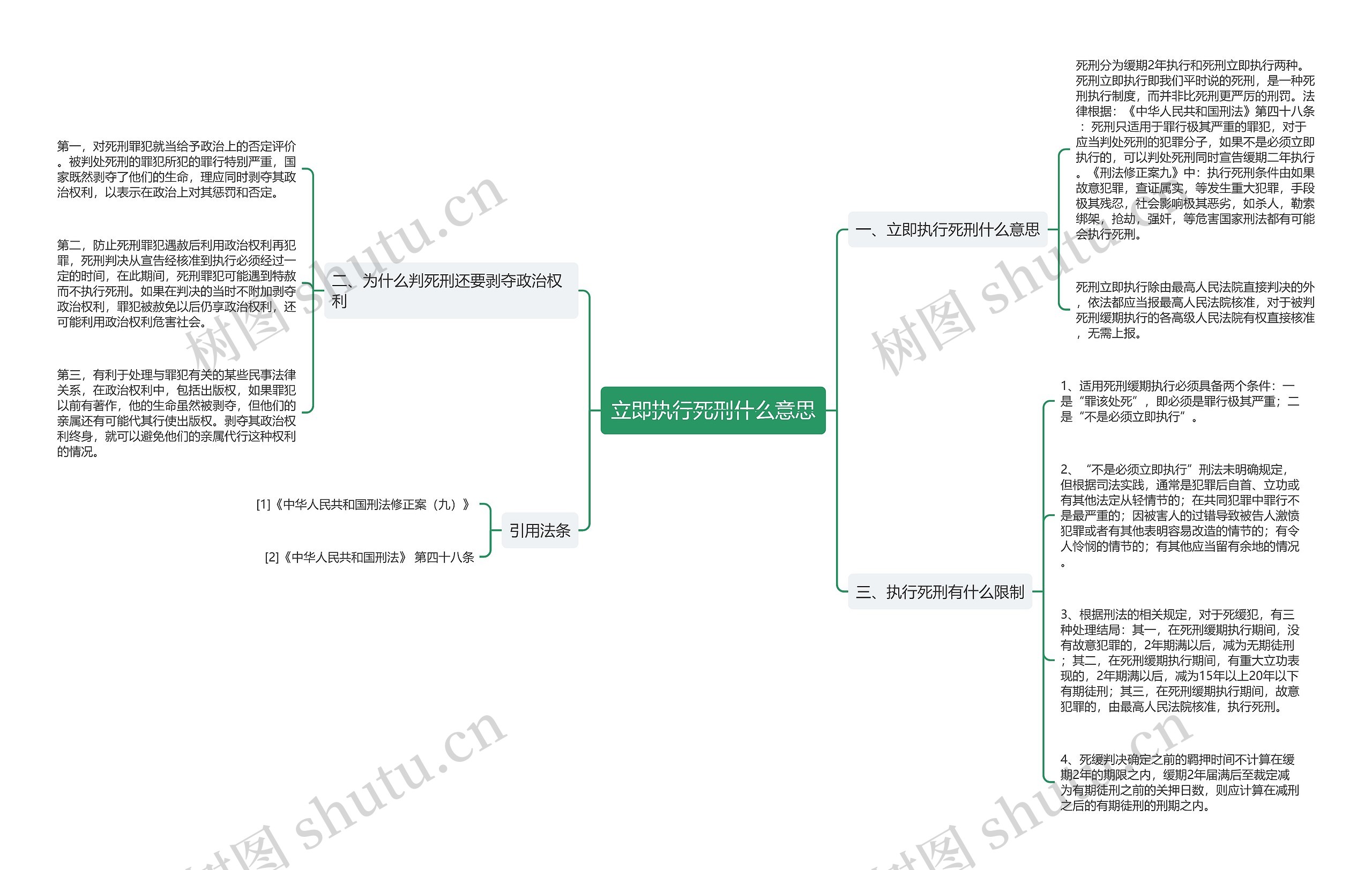 立即执行死刑什么意思思维导图