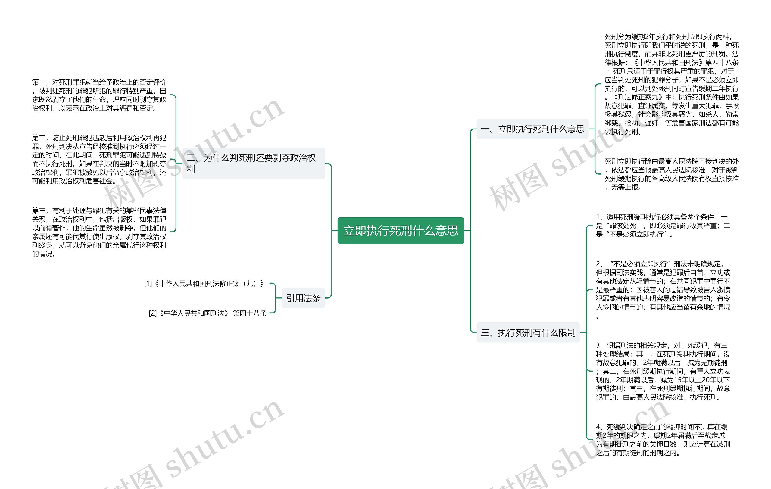 立即执行死刑什么意思思维导图高清图 立即执行死刑什么意思思维导图
